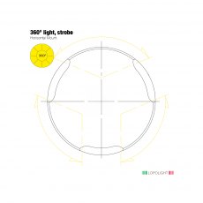 Lopolight 2nm 360° yellow, Strobe, black w/Conn & Alu-baseCD Lopolight 2nm 360° yellow, Strobe, black w/Conn & Alu-baseCD
