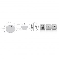 MANTAGUA Navigation Sidelight - <20m boat - stern white 135° without black cover cap
