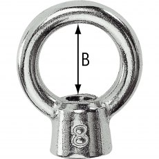 Stainless steel eye nut 6mm thread 16mm eye