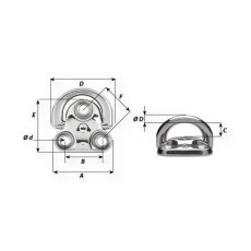 Wichard 6506 - Folding Pad Eye (10mm bolt) Wichard 6506 - Folding Pad Eye (10mm bolt)