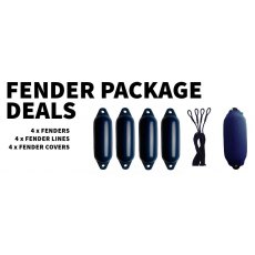 Boat Fender package deal - 4 fenders, lines and covers - SIZE 0 Boat Fender package deal - 4 fenders, lines and covers - SIZE 0