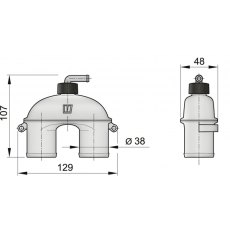 Vetus Anti-syphon device with valve, for 38mm hose Vetus Anti-syphon device with valve, for 38mm hose