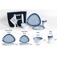 Flamefield 16Pcs Set Aegean Sea Blue With Cooler Bag Flamefield 16Pcs Set Aegean Sea Blue With Cooler Bag