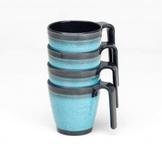 Flamefield 4Pk Stacking Mug Granite Aqua Flamefield 4Pk Stacking Mug Granite Aqua