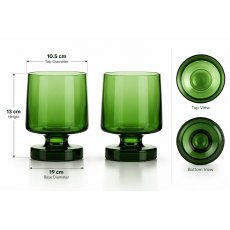 Flamefield 2Pk Tritan Aegean Heavy Base Glass Green Flamefield 2Pk Tritan Aegean Heavy Base Glass Green
