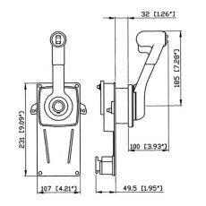 Ultraflex B183 Side Mount Single Lever Control