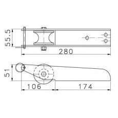 Stainless Steel Stemhead Bow Roller 280mm