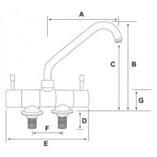 Chromed Brass Twin Mixer Tap