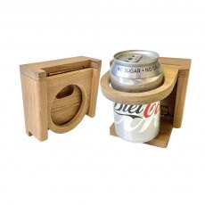 Teak Folding Drinks Can Bottle Holder
