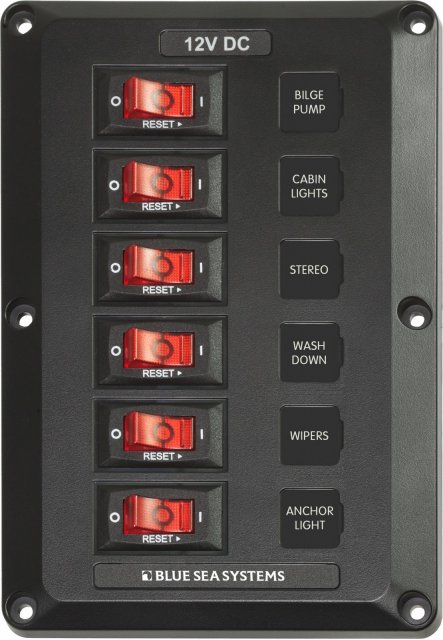 Blue Sea Blue Sea Systems 6 Position, Below Deck Circuit Breaker Panel