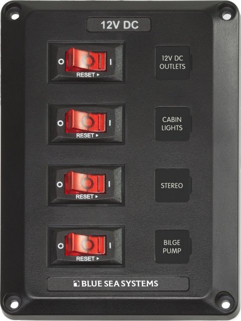 Blue Sea Blue Sea Systems 4 Position, Below Deck Circuit Breaker Panel