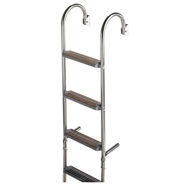 Plastimo 5 Rung Stainless Steel Folding Ladder, 180 degree crook - 2+ 3 hinged
