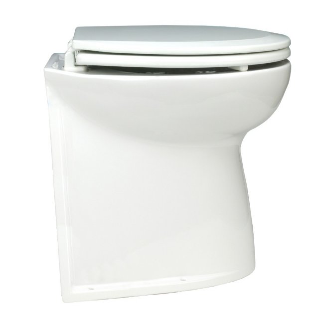 Jabsco Jabsco Deluxe Flush 17' Straight Back Electric Toilet - Sea Water Flush with Pump - 12v