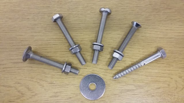 TCS Chandlery A4 Hex Head Set Bolt c/w Washer & Nut