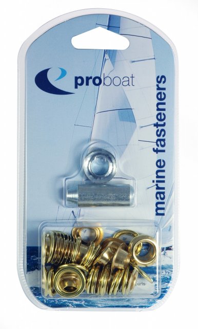 Aquafax Canopy Eyelet Kit with Tools Brass 7/16