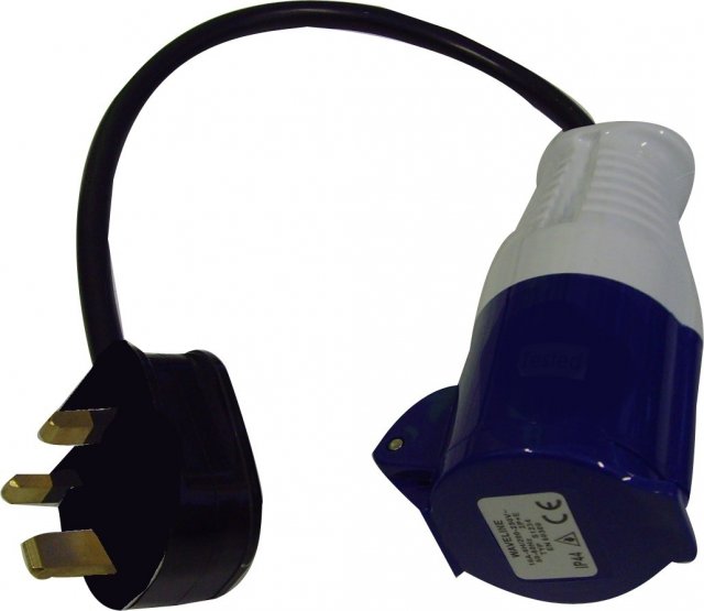 Marathon Leisure UK Hookup Adapter Ind Plug 16A 250VAC to 3-Pin plug