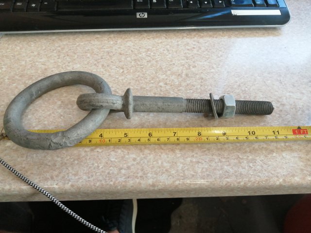 AP Lifting M18 Galvanised Ring Bolt 275mm Overall