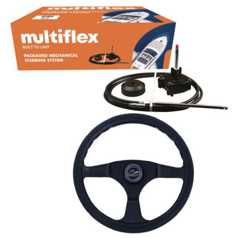 Multiflex 19ft Multiflex SC-16 Steering Kit up to 150hp inc. Steering Wheel