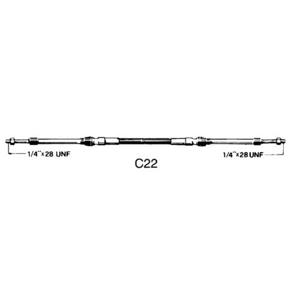 Ultraflex Ultraflex C22 (43C) 4 Metre Outboard Engine Control Cable