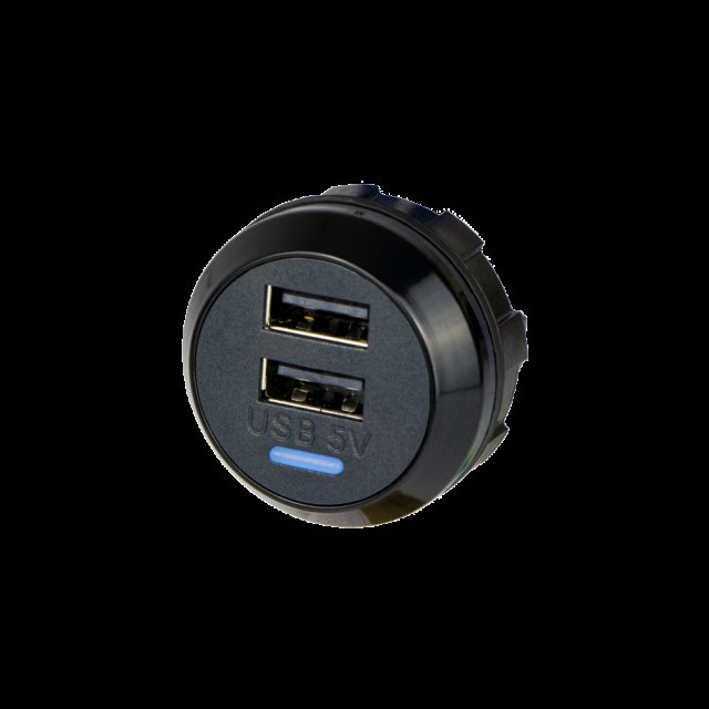 alfatronix Alfatronix PVPWP-AA Slim IP65 Double USB A Charger - Rear Fit Black