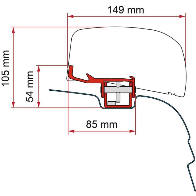 Fiamma Fiamma Adaptor for F40 Awning on VW T5/T6 RHD (98655Z153)