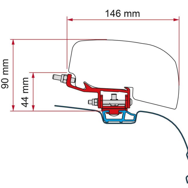 Fiamma Fiamma VW T6 Transporter Multirail Brackets for F40 Awning Deep Black