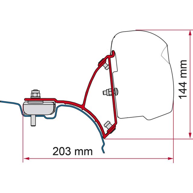 Fiamma Fiamma VW T5/T6 Transporter Brackets for F43 Awning LHD - Deep Black