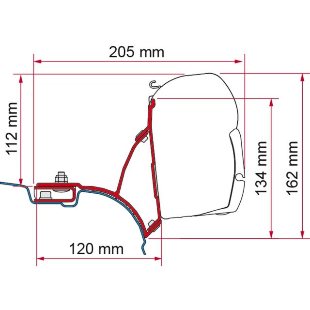 Fiamma Fiamma VW T5/T6 Transporter Brackets for F45 Awning LHD - Deep Black