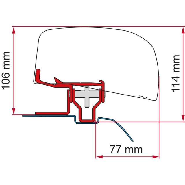Fiamma Fiamma NV 200 Bracket Kit for F40van 210 Awning - Deep Black