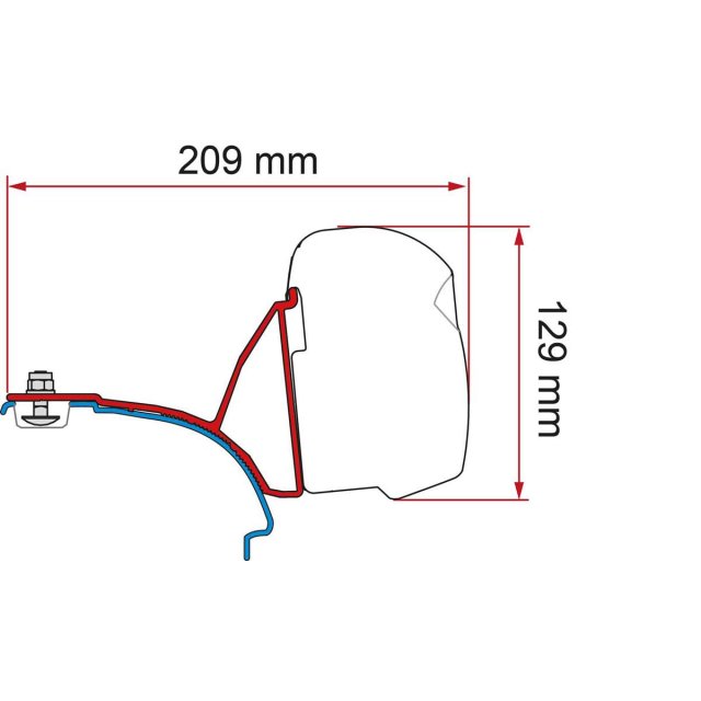 Fiamma Fiamma VW T5/T6 Multivan Bracket Kit for F43 Awning LHD - Deep Black