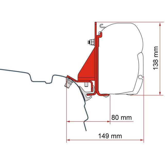 Fiamma Fiamma F45 Kit VW T5/T6 Combi Rail Bracket Brandrup (98655Z147)