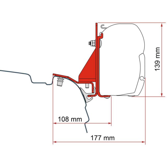 Fiamma Fiamma F45 Kit VW T5/T6 Reimo Rail Bracket (98655Z156)
