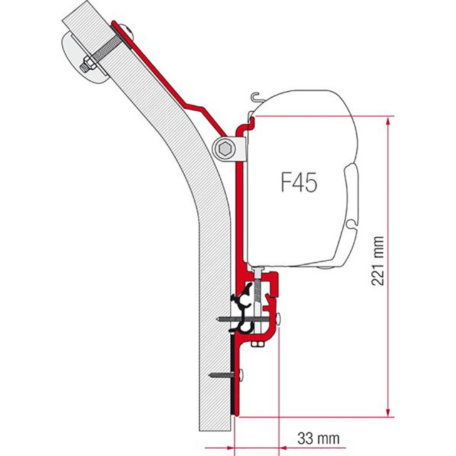 Fiamma Fiamma Kit for Eriba Touring (3x 8cm Brackets)