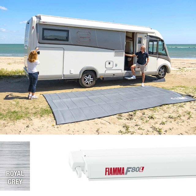 Fiamma Fiamma F80L 500 Awning Polar White - Royal Grey (07840H03R)