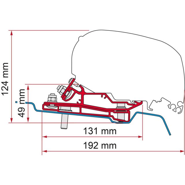 Fiamma Fiamma F80s Bracket Kit for Ford Transit H3-L3 RHD Vehicles