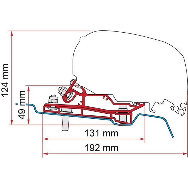 Fiamma Fiamma F80 Awning Adapter for Ford Transit L3 H3 320cm (98655Z145)