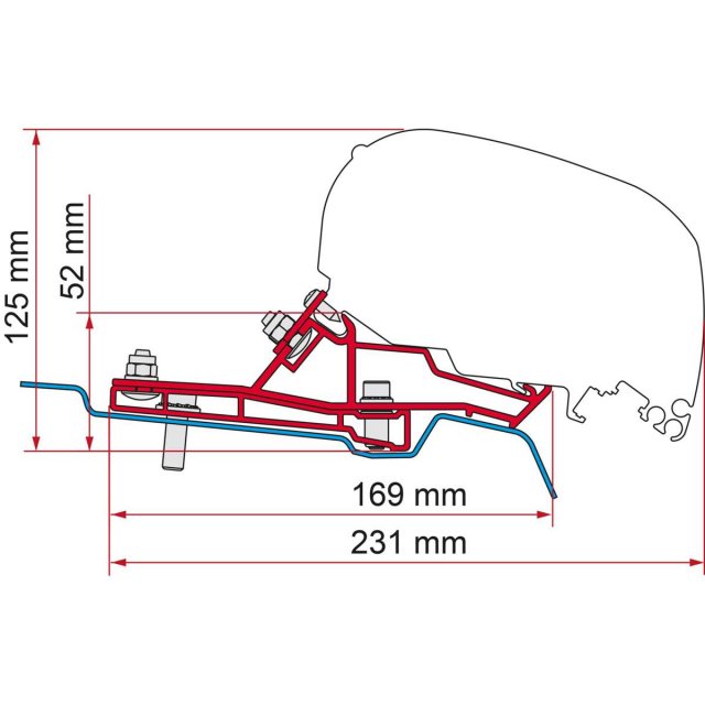 Fiamma Fiamma F80s Bracket Kit for Ford Transit H2-L2 Vehicles (98655Z166)