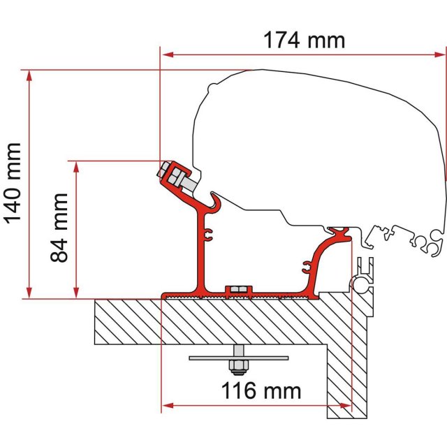 Fiamma Fiamma F80 Adapter Adria Caravan 500 (98655Z142)