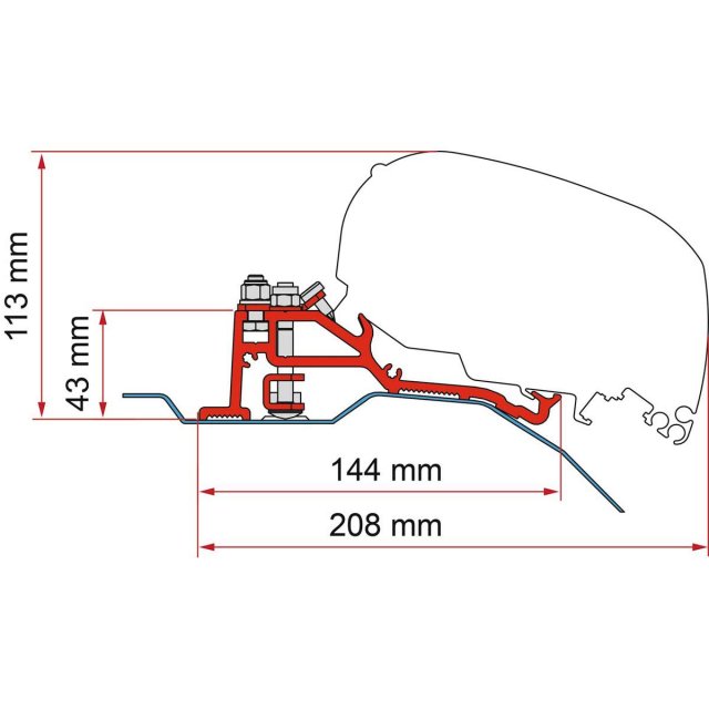 Fiamma Fiamma F80 Adapter Kit for Ducato H2 Skyroof (98655Z139)
