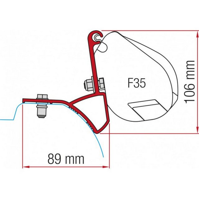 Fiamma Fiamma Kit for Renault Trafic 2015 (2x 12cm Brackets)