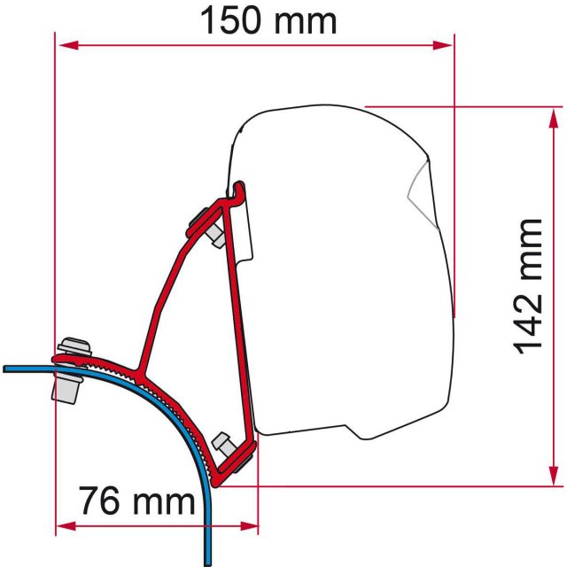 Fiamma Fiamma F43 Bracket for VW T5/T6 Transporter Lift Roof LHD - Deep Black