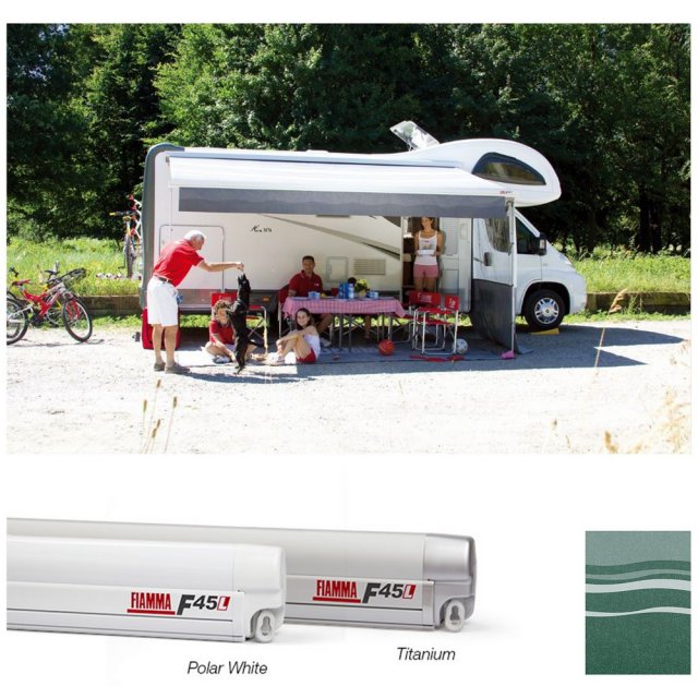 Fiamma Fiamma Polar White F45L 500 Awning Evergreen Fabric (06530A01E)