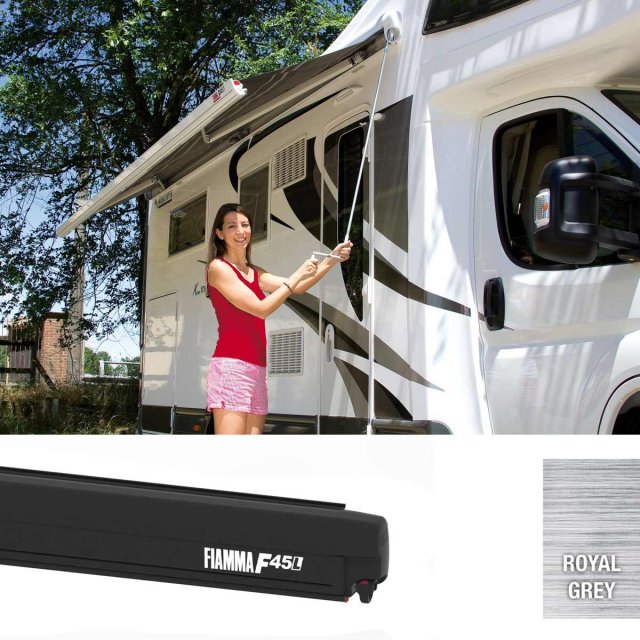 Fiamma Fiamma Deep Black F45L 500 Awning with Royal Grey Fabric (06533A01R)