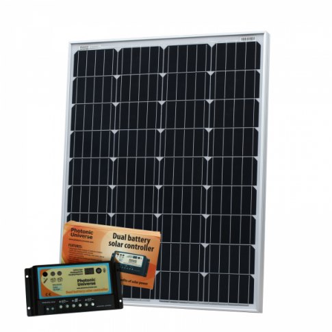 Photonic Universe Photonic Universe 100W 12V dual battery solar kit for camper / boat with controller and cable