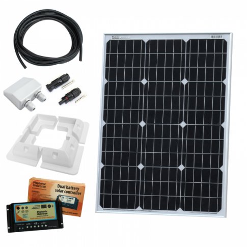 Photonic Universe Photonic Universe 60W 12V dual battery solar charging kit with 10A controller, mounting brackets and