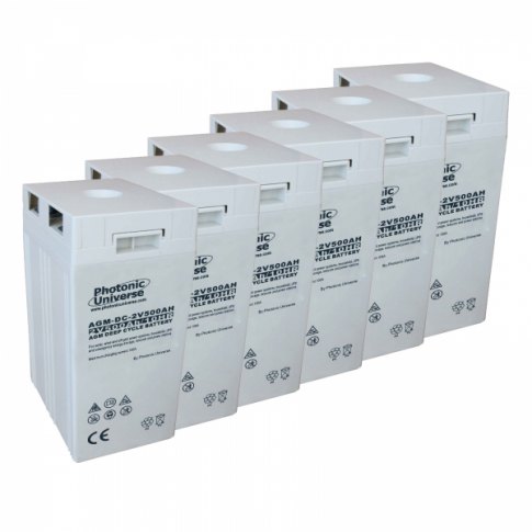 Photonic Universe Photonic Universe 12V 500Ah AGM deep cycle battery bank (6 x 2V batteries) for large power systems a