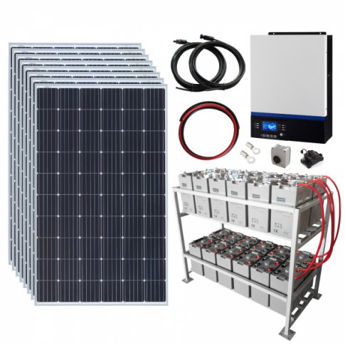 Photonic Universe Photonic Universe 2.4kW 48V Complete Off-grid solar power system with 8 x 300W solar panels, 5kW hyb