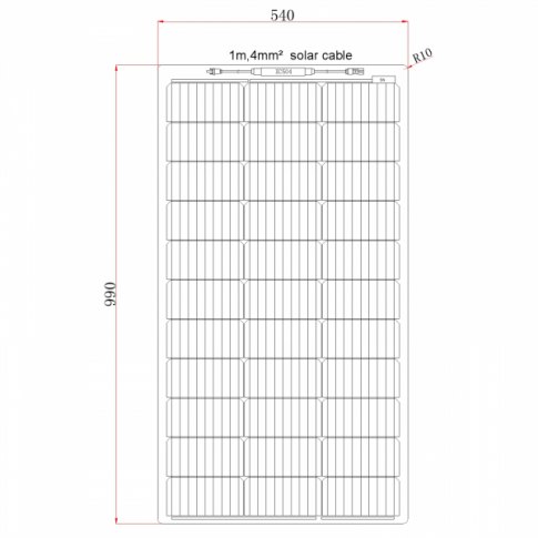 Photonic Universe Photonic Universe 100W semi-flexible fibreglass solar panel with durable ETFE coating
