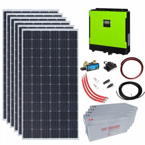Photonic Universe Photonic Universe 2.1kW grid-tie solar power kit with 5.5kW hybrid inverter and 9.6kWh battery bank