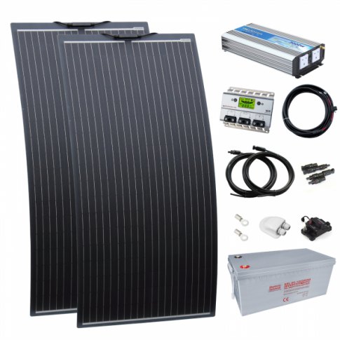Photonic Universe Photonic Universe 3kW complete van conversion kit with 2 x 160W black semi-flexible solar panel, 200